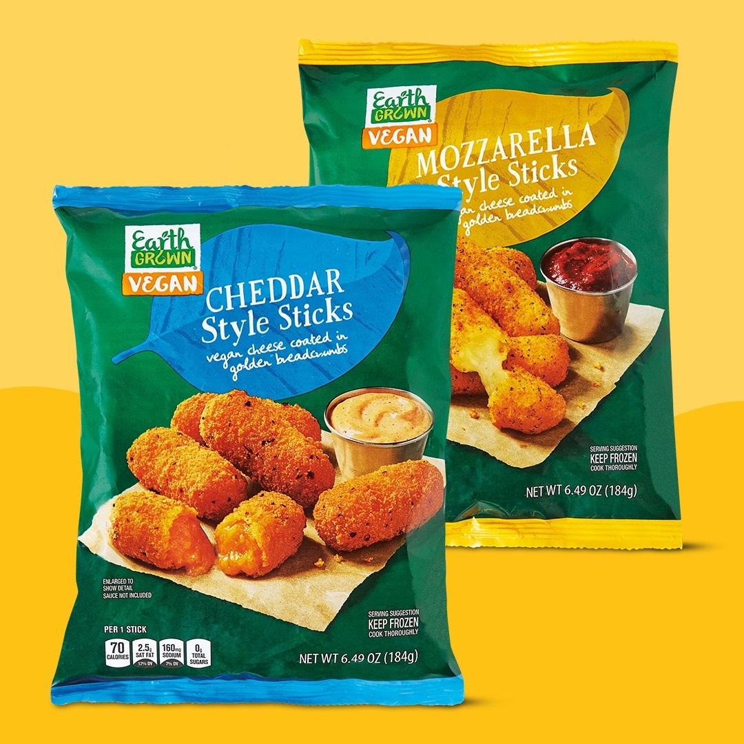 Earth Grown Vegan Cheddar & Mozzarella Sticks are on Repeat at ALDIEarth Grown Vegan Cheddar & Mozzarella Sticks are on Repeat at ALDI! Get the ingredients, pricing, and more info + reviews .... dairy-free, gluten-free, and allergy-friendly