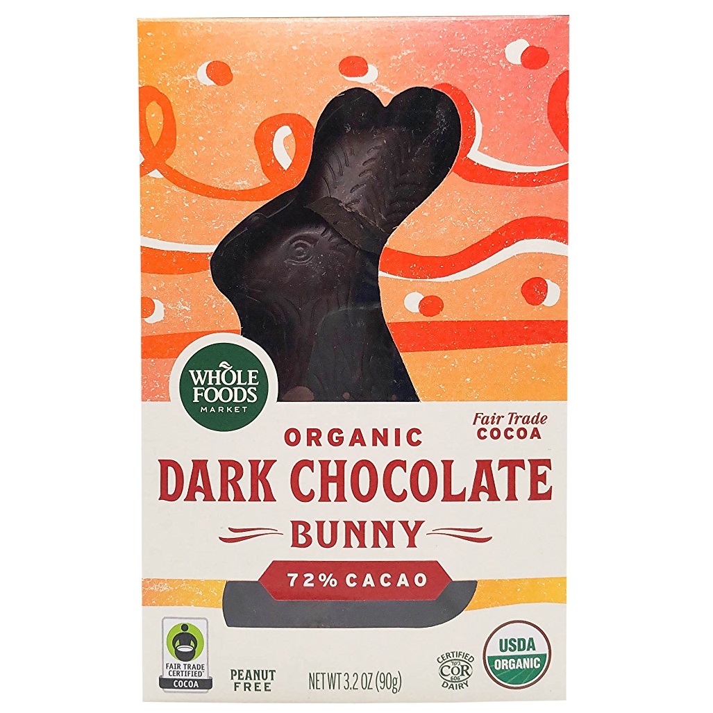 Easter Bunnies, Eggs, and More. Pictured: Whole Foods Dark Chocolate Bunny