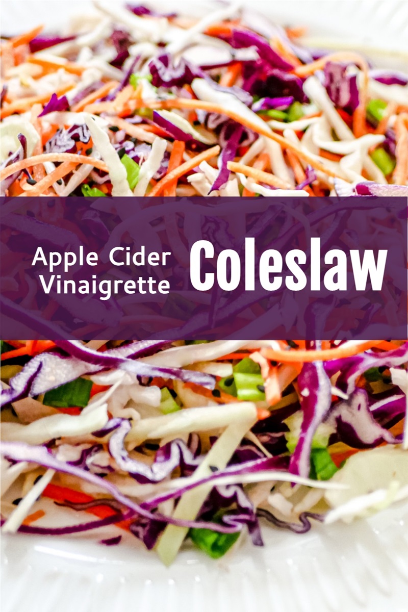 Apple Cider Vinaigrette Coleslaw Recipe - naturally plant-based, allergy-friendly, and flavorful! Great for picnics, grilling, burgers, and lunchboxes