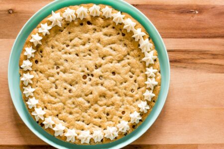 Dairy-Free Chocolate Chip Cookie Cake Recipe - better than Mrs Fields and the Great American Cookie Company!