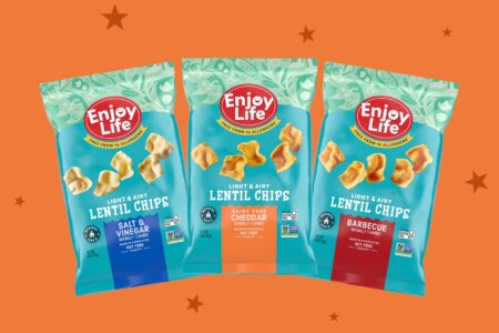 Enjoy Life Lentil Chips in 3 New Flavors: Barbecue, Salt & Vinegar, and Dairy-Free Cheddar - allergy-friendly, vegan, gluten-free, and all-natural