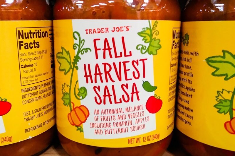 Trader Joe's Dairy-Free Shopping List for Seasonal Fall Items. Pictured: Fall Harvest Salsa