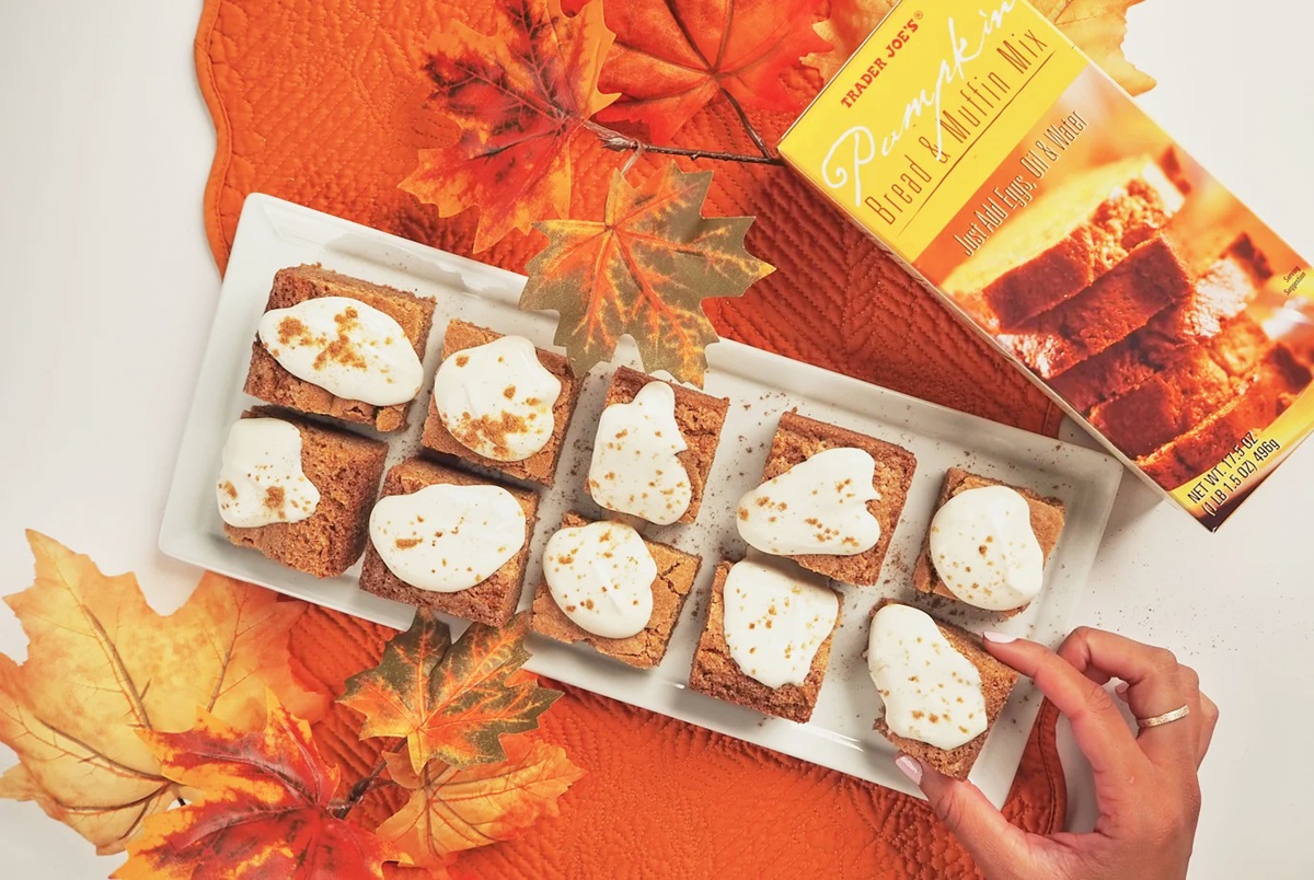 Trader Joe's Dairy-Free Shopping List for Seasonal Fall Items. Pictured: Pumpkin Bread Mix
