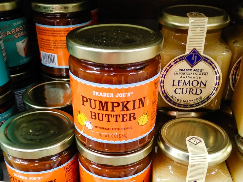 Trader Joe's Dairy-Free Shopping List for Seasonal Fall Items. Pictured: Pumpkin Butter