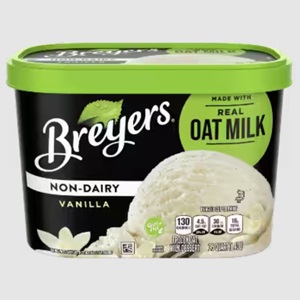 Breyers Non-Dairy Oat Milk Ice Cream Reviews & Info - several vegan flavors, two gluten-free varieties, all in budget-friendly tub sizes