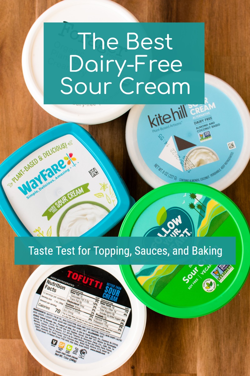 The Best Dairy-Free Sour Cream Alternative Taste Test - the top selling vegan, plant-based sour cream alternatives tested on nachos, in stroganoff, and in baking.
