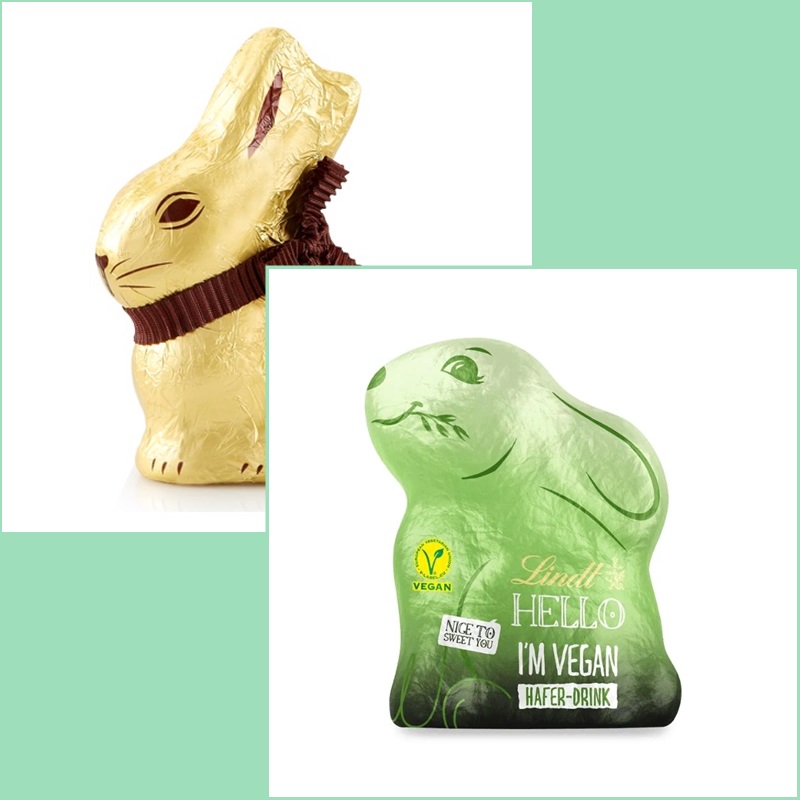 Dairy-Free Chocolate Easter Bunny Round-Up - Lindt Gold Foil Dark Chocolate Bunny Pictured