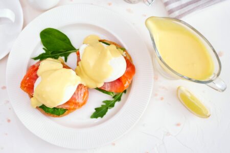 Dairy-Free Hollandaise Sauce made Fast, Easy, and Delicious - simple blender recipe with rich results. Includes options. naturally gluten-free, nut-free, and soy-free.