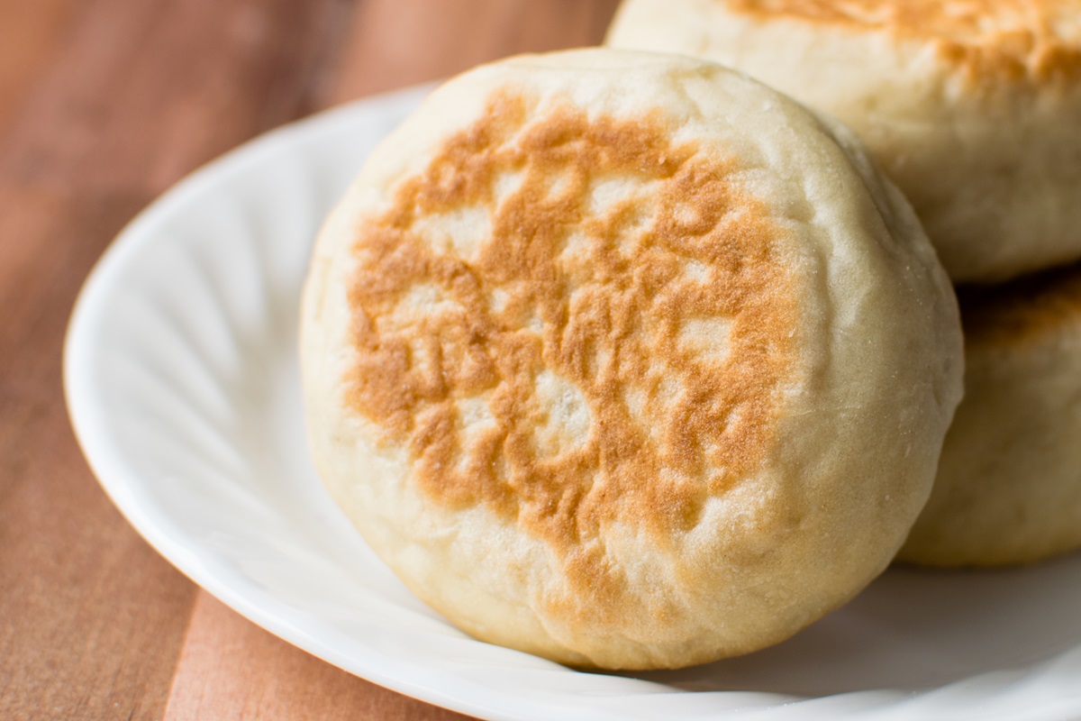 Homemade Dairy-Free English Muffins Recipe - naturally egg-free, nut-free, and soy-free, too. Tender, delicious, fresh!