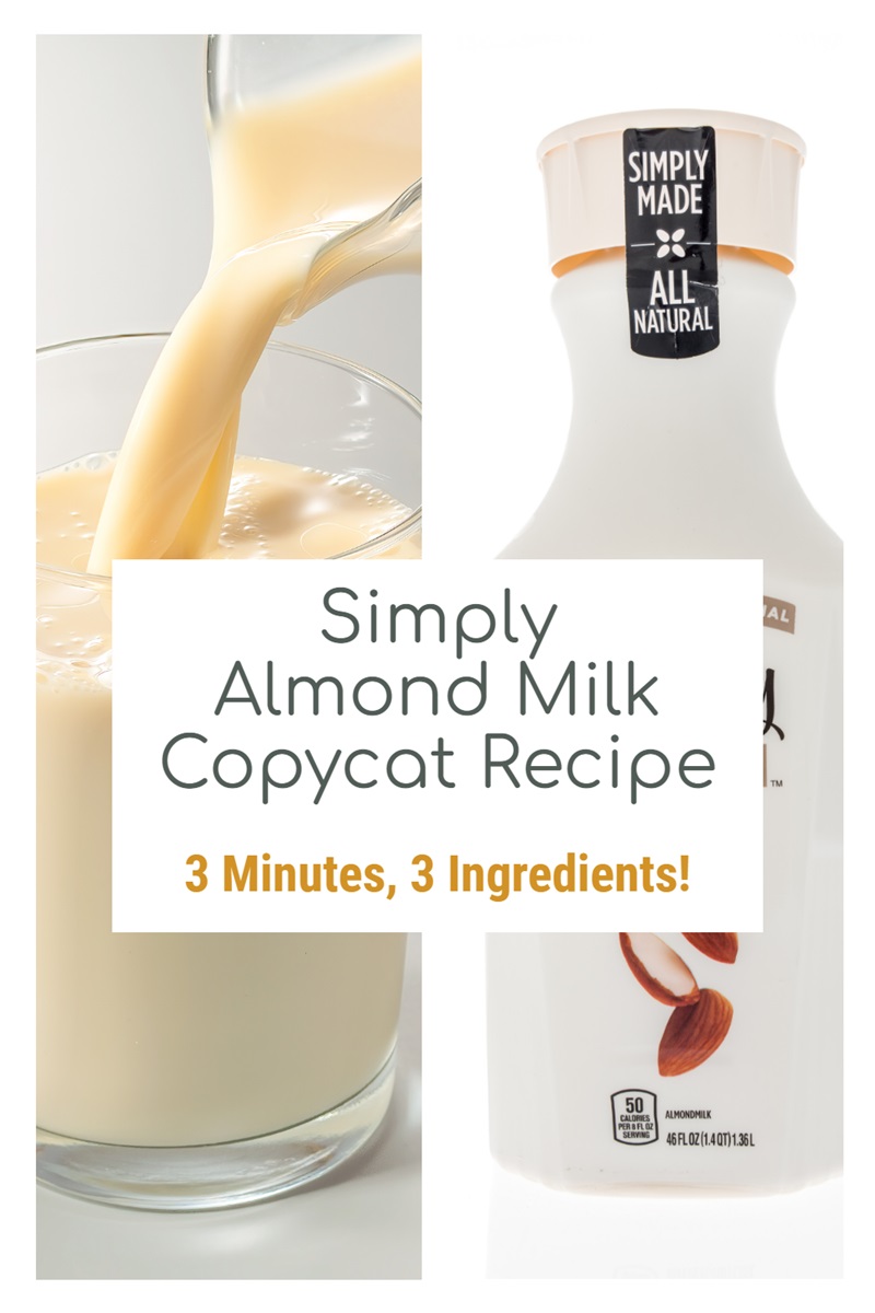 Simply Almond Milk Copycat Recipe - Just like the store bought version, but cheaper, and made at home in just 3 minutes. Versatile, sustainable, scalable, fast, easy, healthy, and no soaking required! 