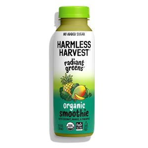 Harmless Harvest Smoothies Reviews & Info - Pure coconut smoothies made with clean, dairy-free, plant-based ingredients. In Original, Radiant Greens, Mango, and Chocolate.
