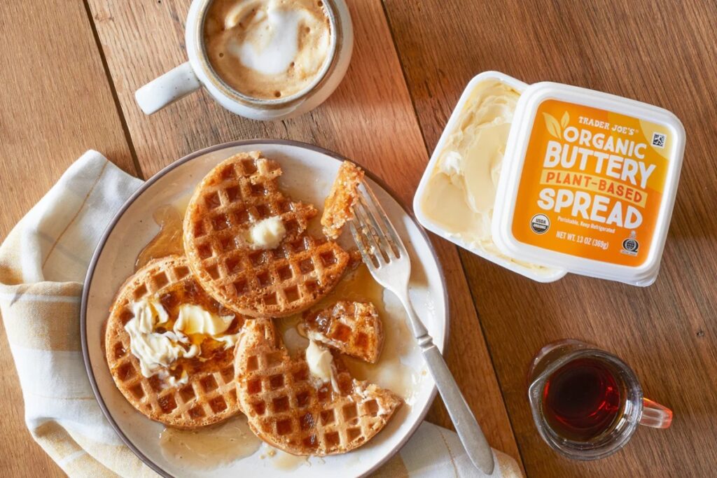 Trader Joe's Organic Buttery Plant-Based Spread Reviews and Info - ingredients, availability, who produces it, and more! Dairy-free, vegan, allergy-friendly, no pea protein or other proteins.