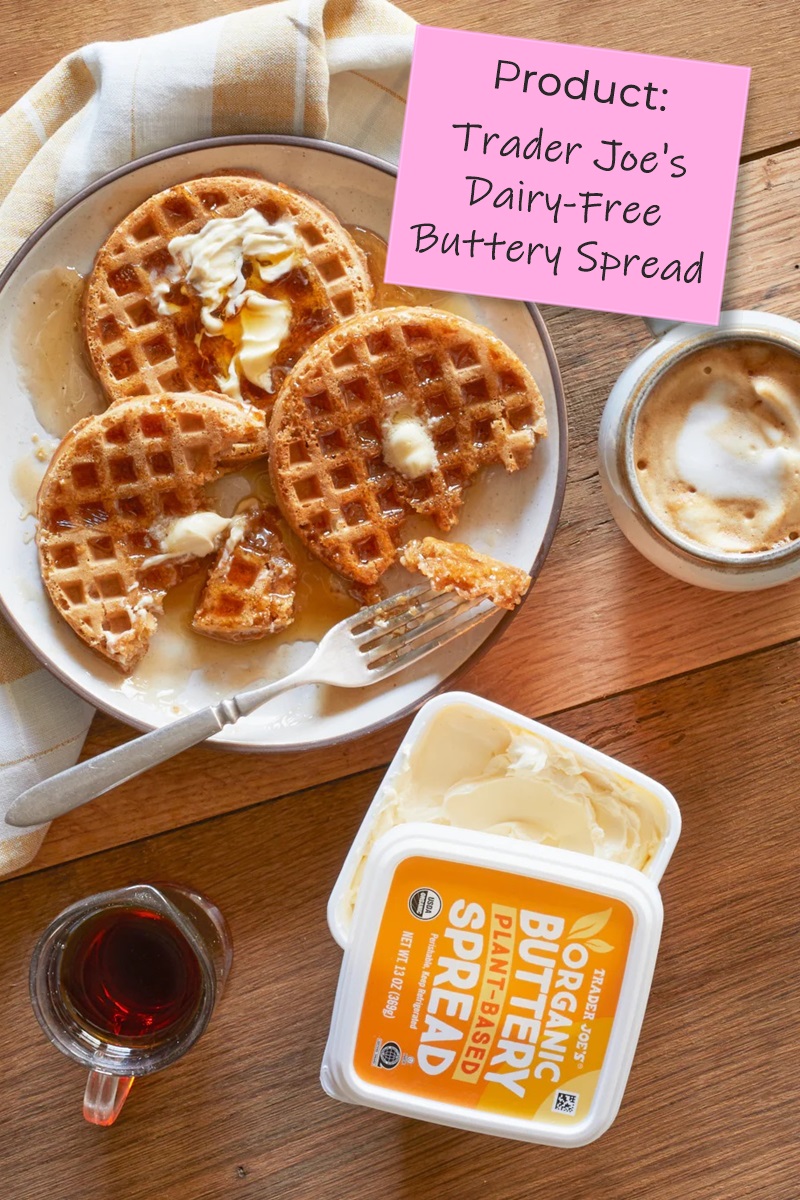 Trader Joe's Organic Buttery Plant-Based Spread Reviews and Info - ingredients, availability,  who produces it, and more! Dairy-free, vegan, allergy-friendly, no pea protein or other proteins.