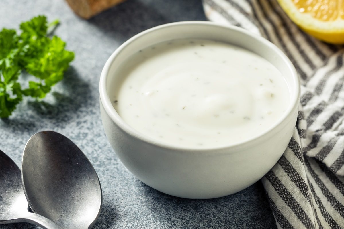 Dairy-Free Ranch Dressing Recipe - easy, homemade, cheap, delicious, Hidden Valley Ranch copycat. Includes allergy-friendly and vegan options.