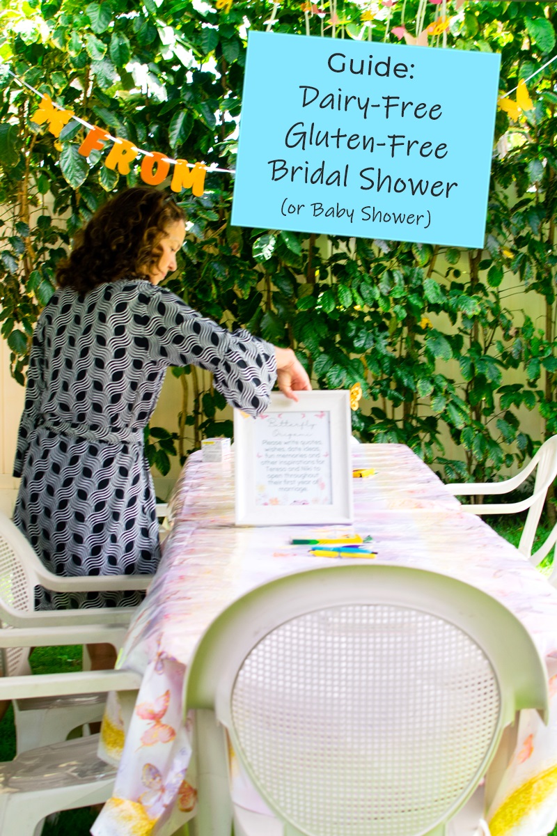 Dairy-Free & Gluten-Free Bridal Shower or Baby Shower Guide with Full Menu (additional options + nut-free and soy-free tips) and Favor and Prize Ideas