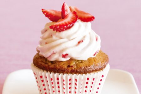 Strawberry Coconut Flour Cupcakes - dairy-free, gluten-free, grain-free, nut-free, soy-free, and optionally paleo