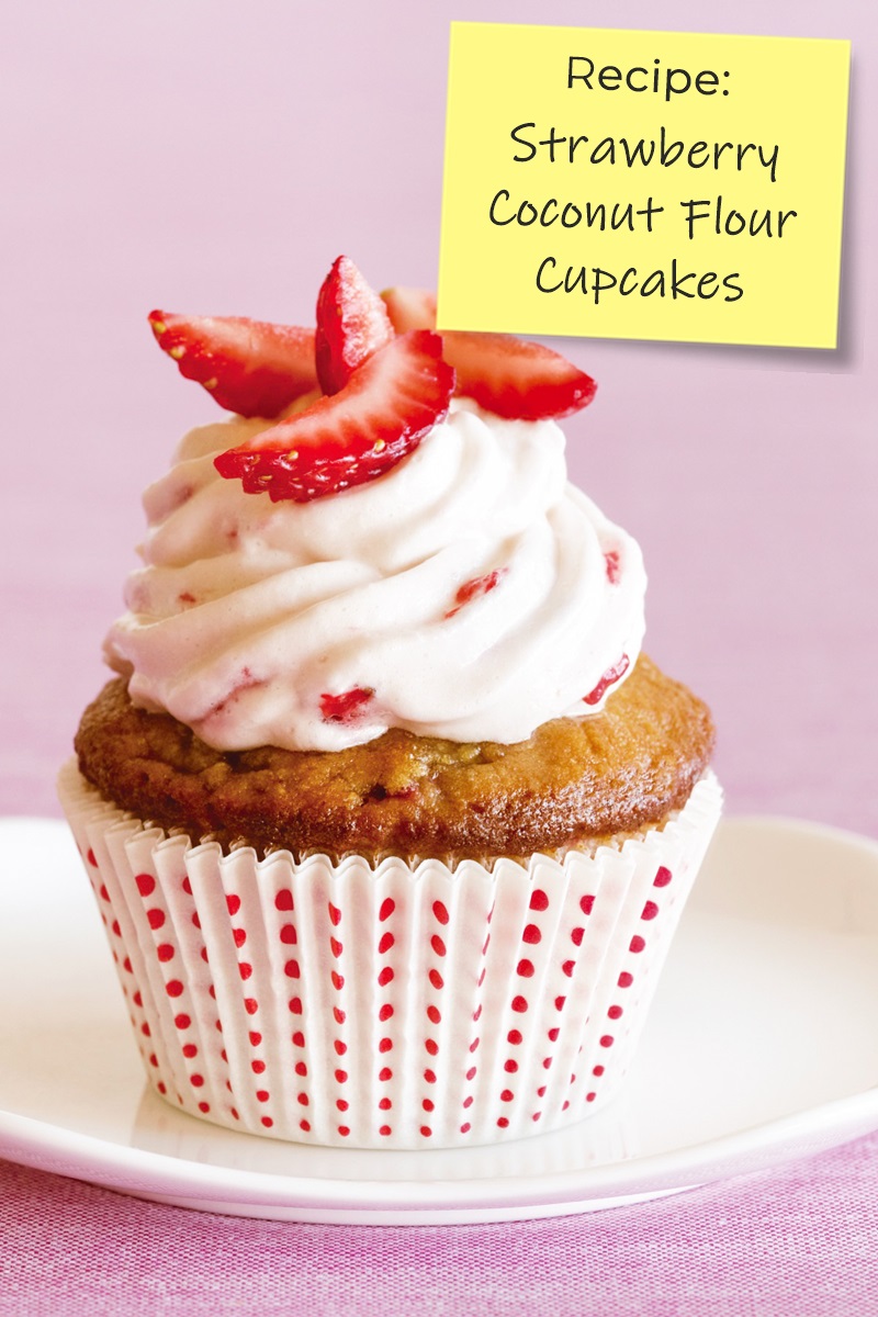 Strawberry Coconut Flour Cupcakes - dairy-free, gluten-free, grain-free, nut-free, soy-free, and optionally paleo