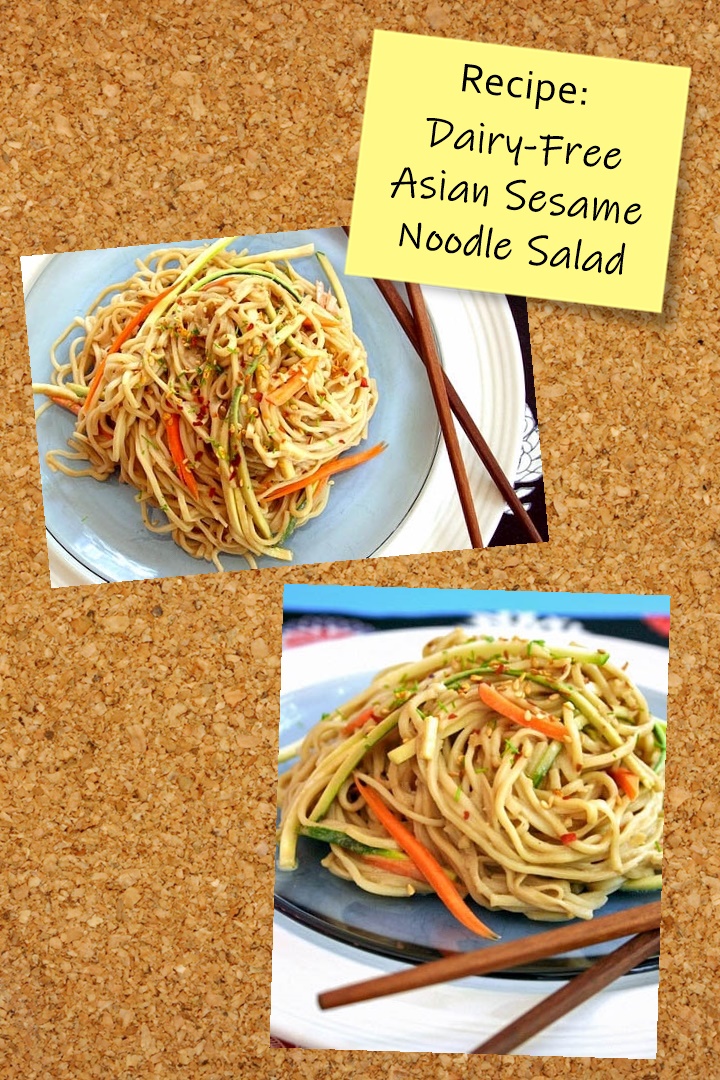 Asian Sesame Noodle Salad Recipe - flavorful, healthy, naturally vegan, dairy-free, nut-free, and peanut-free recipe. Includes gluten-free and soy-free options.