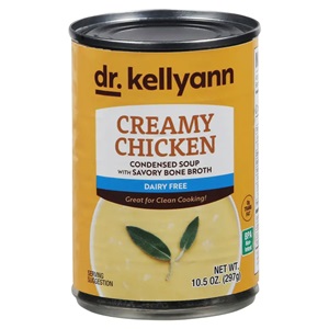 Dr. Kellyann Condensed Creamy Soups Reviews and Info - creamy chicken and creamy mushroom, both dairy-free, gluten-free, nut-free, soy-free, and paleo