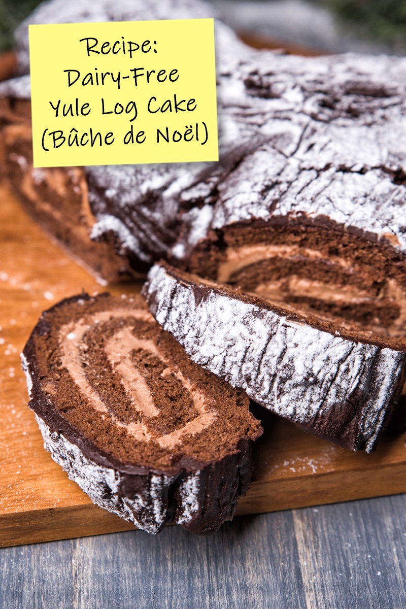 Dairy-Free Yule Log Cake Recipe (Bûche de Noël) - it's creamless, butterless, and even flourless. It also happens to be naturally gluten-free, nut-free, and soy-free, but delicious and decadent!