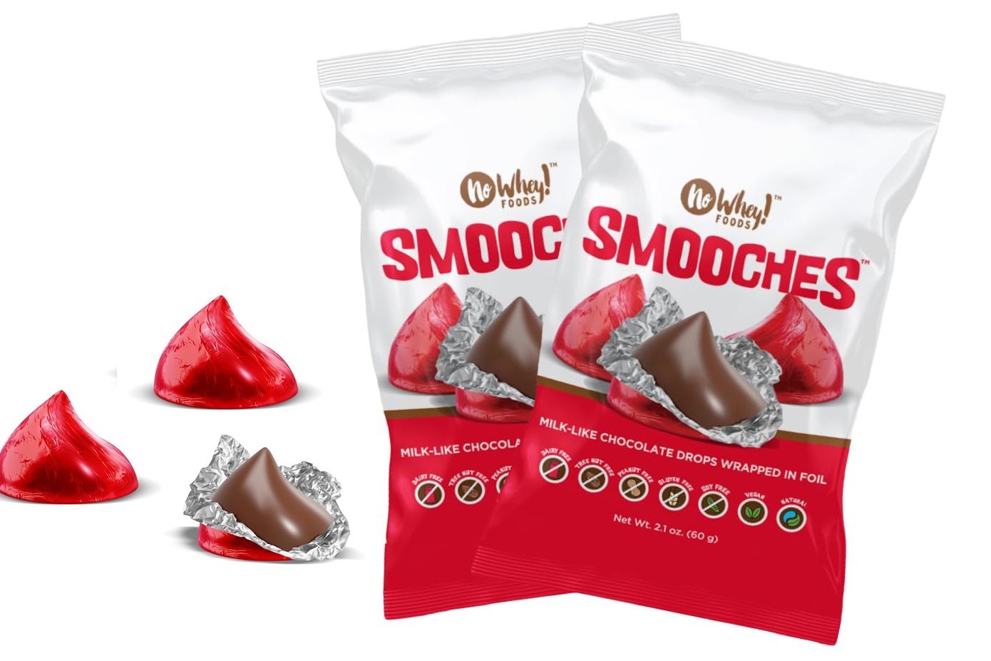 No Whey Smooches Reviews & Info (Vegan Chocolate "Kisses") - allergy-friendly - made in a facility free of dairy, gluten, nuts, soy, and all of the 9 top allergens
