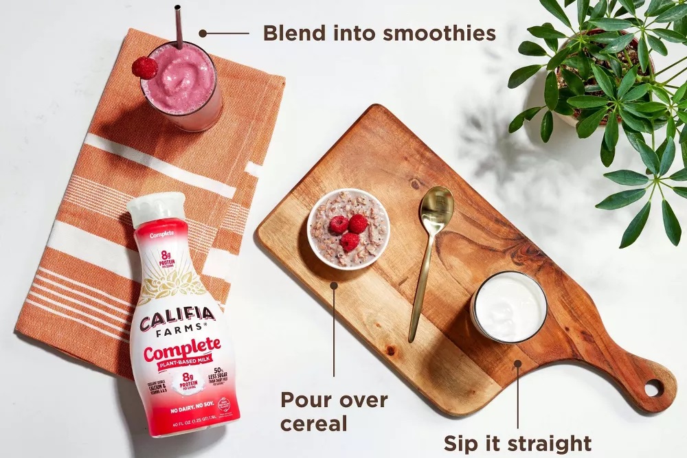 Califia Farms Complete Plant-Based Milk Reviews and Info - dairy-free, with protein, fat, and other nutrients equivalent to dairy milk