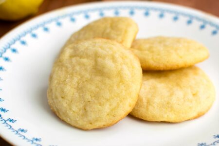 Dairy-Free Lemon Sugar Cookies Recipe - a delicious, zesty drop cookie infused with tangy citrus and rolled in lemony sugar.