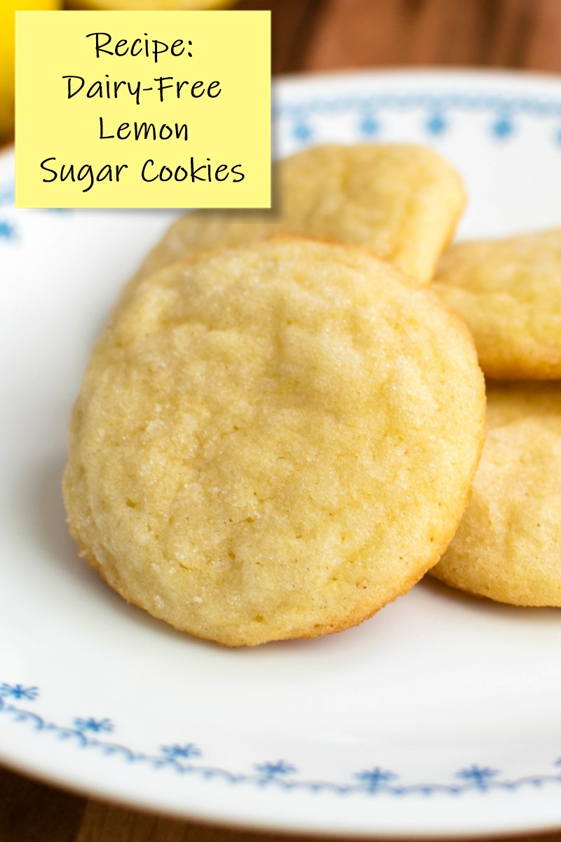 Dairy-Free Lemon Sugar Cookies Recipe - a delicious, zesty drop cookie infused with tangy citrus and rolled in lemony sugar.