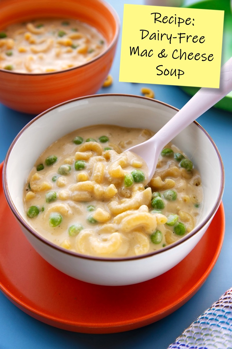 Dairy-Free Macaroni & Cheese Soup Recipe - also vegan-friendly, plant-based, allergy-friendly, and gluten-free optional. Great for all seasons!