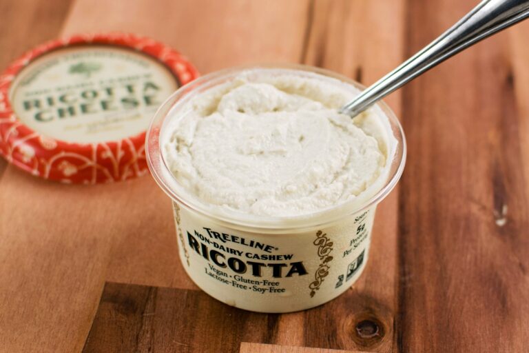 Treeline Cashew Ricotta Cheese Alternative Reviews & Info - it's dairy-free / no-dairy, vegan, gluten-free, and soy-free, and has an amazing ricotta-like texture. Works great for ravioli, lasagna, crostini, and more.