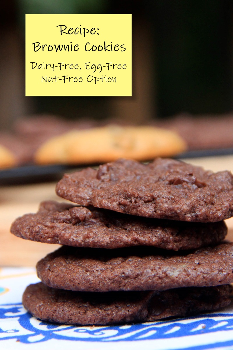 Dairy-Free Egg-Free Brownie Cookies Recipe with Chocolate Chips - easy vegan dessert with no egg replacer needed!