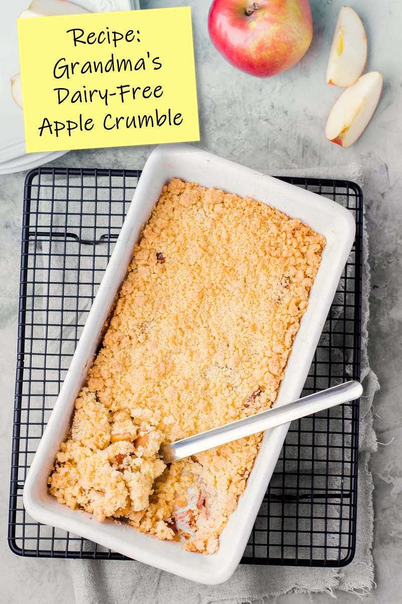 Grandma's Dairy-Free Apple Crumble Recipe - easy, classic, everyday ingredients. Naturally nut-free and vegan-friendly.