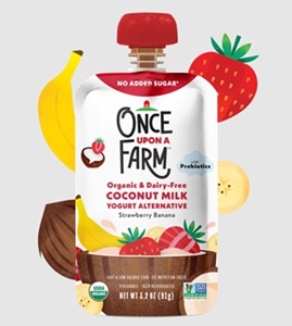 Once Upon a Farm Coconut Yogurt Pouches - Reviews and Info - dairy-free, plant-based, gluten-free, and soy-free - for kids 1 year and up! Stocked with probiotics and no added sugar.